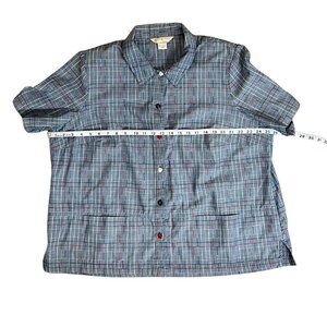 👕 Allison Daley Vintage Button-Up Plaid Short Sleeve Shirt – Size 20W